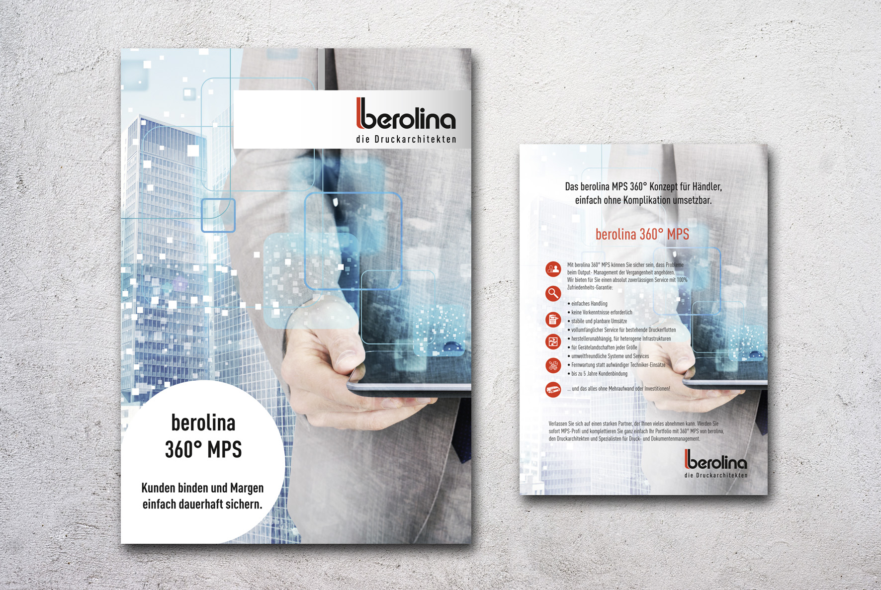 Klassische Printmedien Folder und Flyer